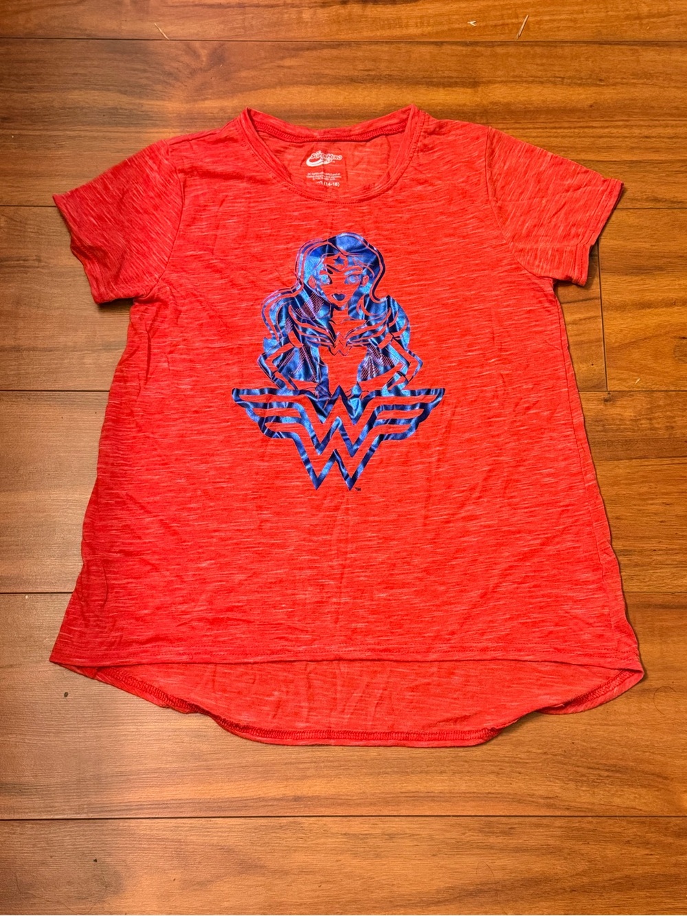Women’s Red Short Sleeve Wonder Woman Graphic Tee